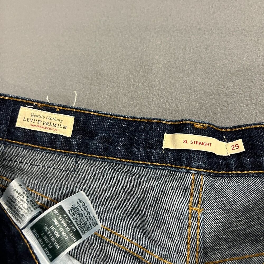 Levi's XL Baggy Straight Jeans Women's 29 X 29 Blue Denim Dark Wash 5-Pockets - Picture 3 of 14